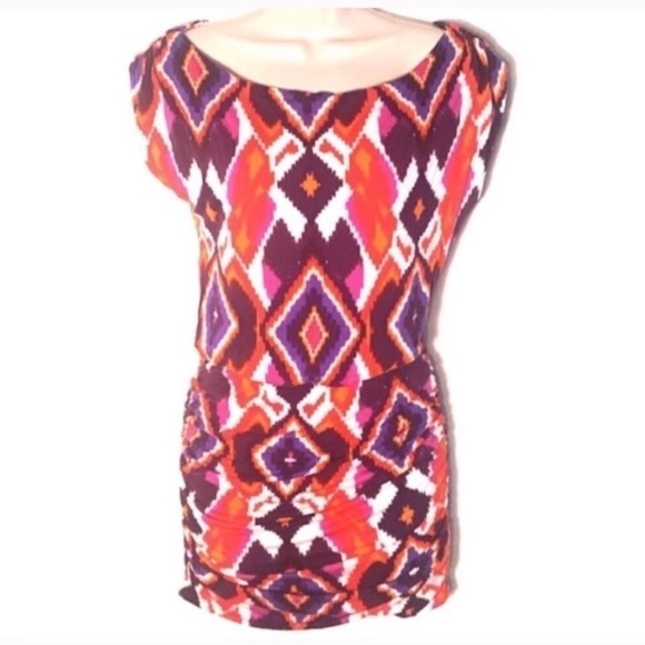 bebe aztec ruched stretchy mini dre… - Picture 1 of 8